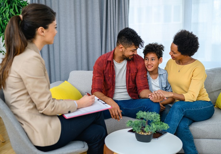family in counseling session