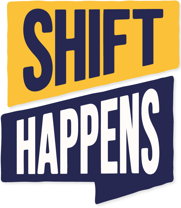 Logo for the Shift Happens Podcast